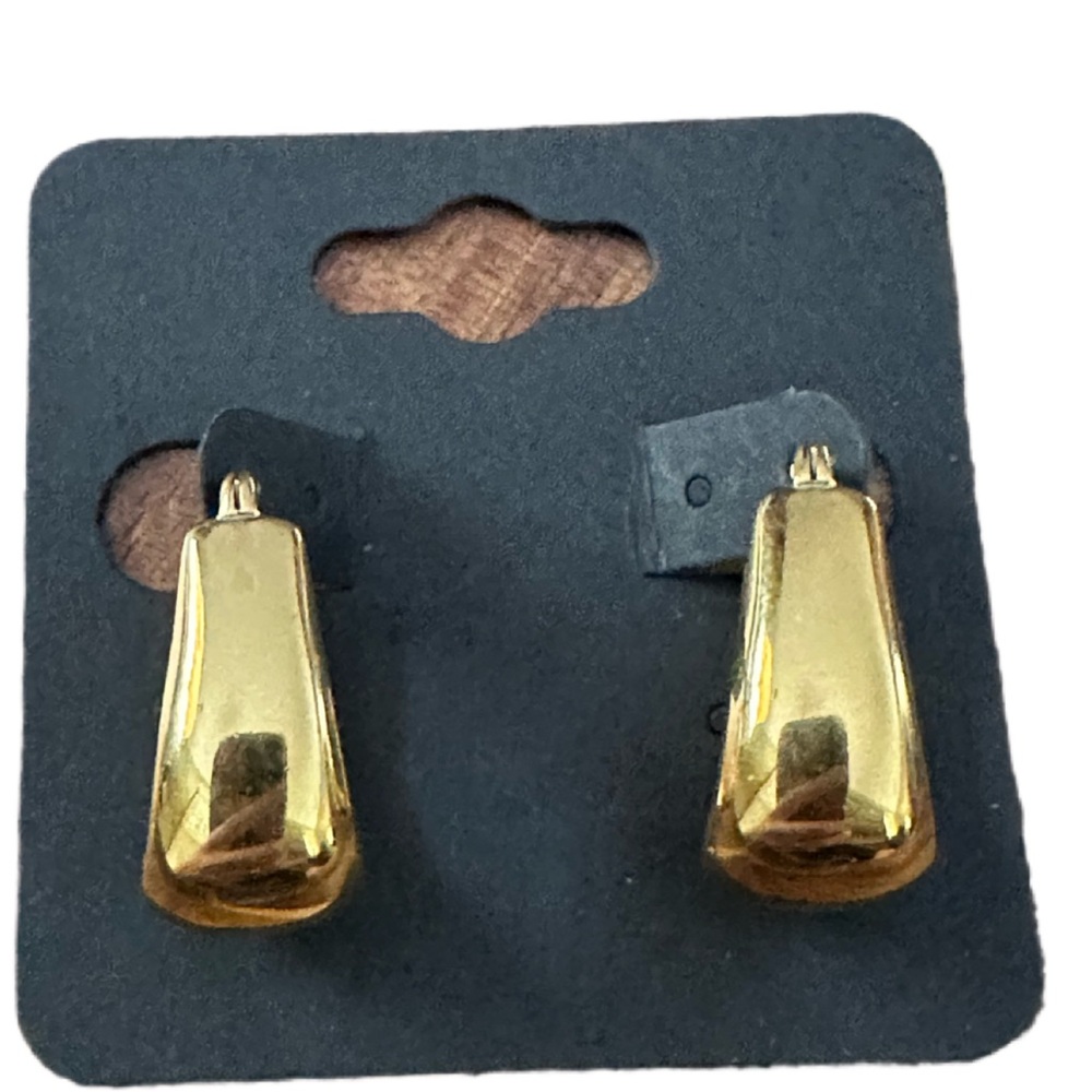 NAPIER Vintage Gold Tone Hoop Earrings - Picture 3 of 6